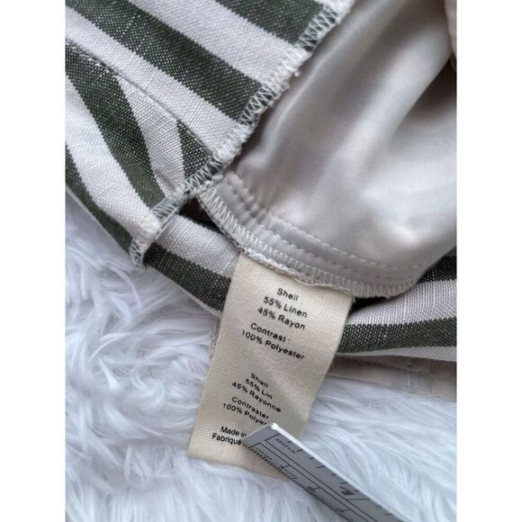 L’Agence Alex Striped High Waisted Linen Blend Paper Bag Shorts Size 4 - Picture 8 of 9